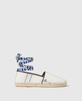 Gaia Striped Flat Espadrilles - Blue/White