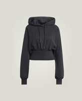 Logo Cropped Hoodie - Black