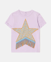 Fringed Star Graphic T-Shirt - Purple